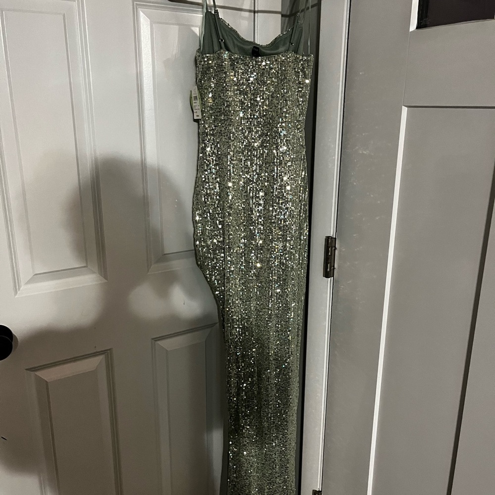 Beautiful Sage Sequin maxi dress